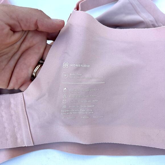 Honeylove Set Bras 3X Blush Maroon Fig Black Big Chest Comfort V-Neck Silhouette - Picture 2 of 8